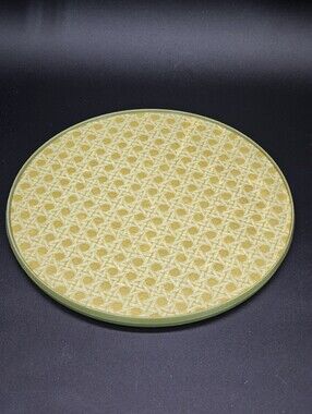 Vintage Rubbermaid 2725 Avocado Green Cane Pattern Lazy Susan